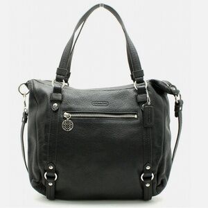 Coach Alexandra Convertible Black Pebble Leather Tote- EUC
